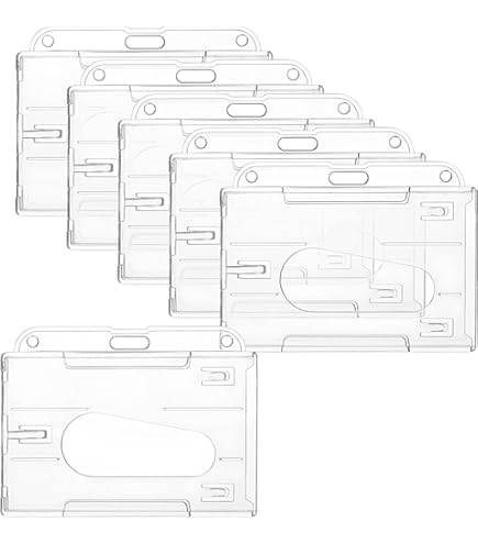 Porta Badge In Plastica Rigida Verticale Trasparente Porta Carte - Foto 3