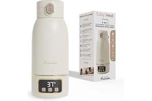 Little Nomade Chauffe Biberon Portable/Voiture/Voyage, 500ml, Universel, Sans Fil, Température Précise,Autonomie 24h, Rechargeable USB, Lait Maternel, Chauffe 3min, Charge 2h,