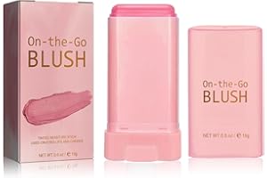 MRCUVARYAS Pink Blusher, Cream Blusher For Mature Skin, Blushers For Cheeks Make Up, Waterproof Lightweight Blush Stick, Cream Bronzer Cream Blusher Contour Stick, Skin Tint Blush Makeup (Pink) (Shy Pink)