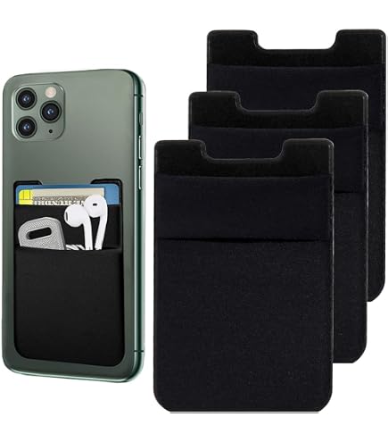 WLLHYF 5 Porta Carte In Silicone Per Retro Telefono – Multicolore, Adesivo Riutilizzabile, Per Carte E Contanti - 4