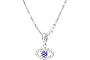 Davaco Colgante de Ojo Turco en Plata 925 para Mujer, Amuleto Protector con Cristales Azules, Joyería Elegante y Espiritual, Regalo Ideal para Buena Suerte y Estilo Sofisticado
