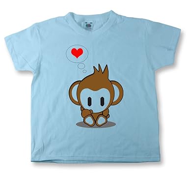 Lustige Coole Sprüche Fun Kinder T Shirts Monkey In Love