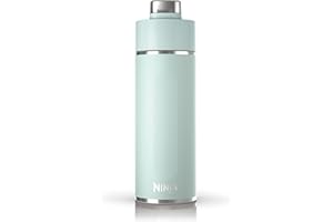 Ninja Thirsti Bouteille et flasque 700 ml avec couvercle étanche, conçue pour boissons gazeuses, chaudes et froides. Voyage/sport. Triple isolation, bouteille en acier inoxydable, Menthe, DW2401EUUKMT
