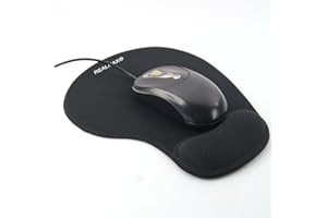 REALMAX - UK REALMAX® Mouse Pad with Wrist Rest Support Anti Slip Silicone Comfort Gel Mice Mat for Laptop PC (BLACK)