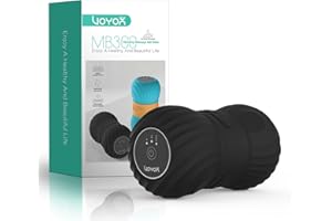 VOYOR-HEALTH Palla Massaggio Arachidi Vibrante, Massaggio Pilates con Doppia Palla per Sollievo Muscolare Dolorante, Elettrico Massaggio Del Punto di Innesco, Casa, Yoga, Fitness MB300, Nero
