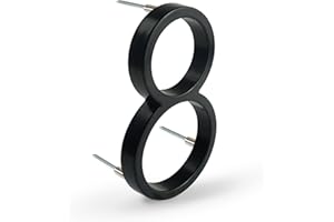 HASWARE 5 Pouce (12cm) NuméRo De Maison Flottant: Chiffres De Porte Modernes - Signalisation Pour Le Bureau De Poste De Rue (Noir AméLioré, 8)