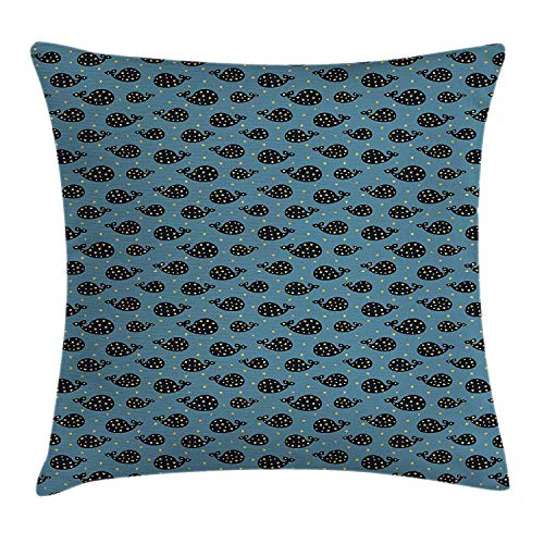 shizh Housse de Coussin Vedettes Baleines Nuit Sommeil Salle de Jeux Enfants Chambre d'enfant Bébé taie d'oreiller 45x45cm