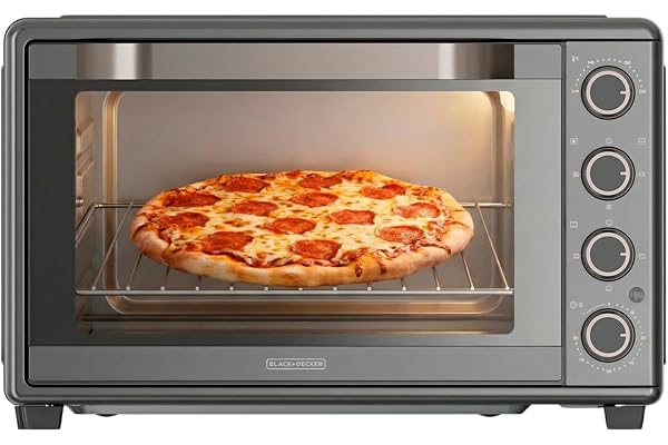 Black+Decker - Elektrisk ugn BXOV4500E | 2 000 W | 45 L | 15 lägen | Konvektion | 90 min | STAY ON-funktion | Dubbelglas | Inomhusljus