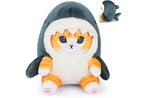 Mineup Gato Peluche, 22 cm Juguete de Peluche de Gato Tiburón, Gato Juguetes de Peluche, Peluche de Tiburón Gato, Animales de Peluche, Peluche Kawaii, Regalo para niños