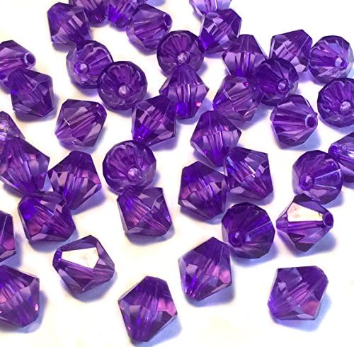 Sabrikas Let Your Creative Spirit Run Free 100 x 12mm Purple Bicone Faceted Acrylic Jewellery Making Beads