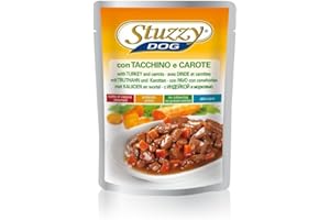 Stuzzy, Cibo Umido per Cani Adulti con Tacchino e Carote, Bocconcini (24 Buste da 100g)