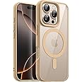 DIZORO Compatible iPhone 16 Pro Case,Compatible with MagSafe, Non Yellow Military-Grade Drop Protection & Hard PC Back Cover Slim Transparent Anti-Scratch Shockproof Phone Case - Desert Titanium
