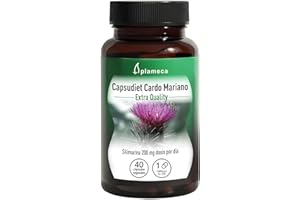 PLAMECA Capsudiet Cardo Mariano, Bienestar hepático y digestivo, Máxima Concentración, 40 Cápsulas Vegetales