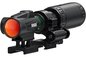 Feyachi V90 - Cannocchiale direzionale 2 MOA Red Dot Sight & M37 1,5-5 X Red Dot Lente d'ingrandimento con montaggio laterale per binari da 21 mm / 22 mm
