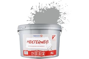 Farbklecks24 Meisterweiß Color, Wandfarbe Grau 7-1 (5L),(versch. Farben),hohe Deckkraft