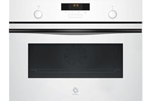 Balay - Horno compacto, 45 cm, Aire Caliente 3D, Aqualisis, Raíles Flex, Cristal blanco, 3CB5159B3