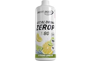 ‎BEST BODY NUTRITION Best Body Nutrition Vital Drink ZEROP® - Zitrone-Limette, Original Getränkekonzentrat - Sirup - zuckerfrei, 1:80 ergibt 80 Liter Fertiggetränk, 1000 ml