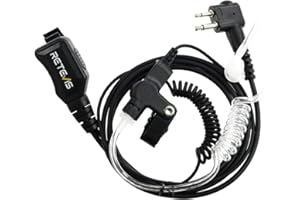 Retevis Talkie Walkie Oreillette, Casqu Radio à 2 Broches, Air Tube Oreillette à Tube Sonore Compatible avec Motorola Talkie-walkie CP040 CP140 CP88 CP1200 GP300 GP2000 HYT-TC500 (1 pièce)