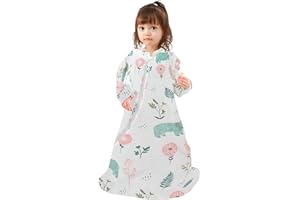 TURMIN Baby Sleeping Bag with long sleeve,3.5 TOG Toddler Sleep Bag with Removable Sleeves Winter Wearable Blanket for Newborn Baby, Bear, M(8Months-2Years)