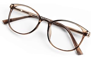 FONHCOO Blue Light Blocking Glasses Women Men Computer Eyeglasses,TR90 Fashion Round Transparent Anti Blue Light Glasses with Anti Eyestrain & UV Glare for Gaming & Reading