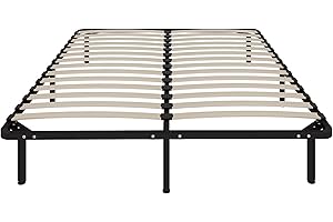 HOMCOM Struttura Letto Matrimoniale 160x190 cm a 28 Doghe, Rete Matrimoniale in Legno con Struttura in Acciaio e Spazio Contenitore Inferiore, per Camera da Letto, Montaggio Facile, Altezza 31cm, Nero