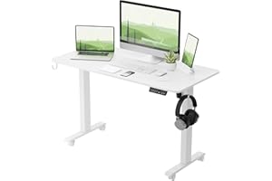 Bexevue Biurko do pracy na stojąco, z elektryczną regulacją wysokości, do siedzenia, do domowego biura, 120 x 60 cm, inteligentny panel sterowania, z pamięcią 3 wysokości, system antykolizyjny