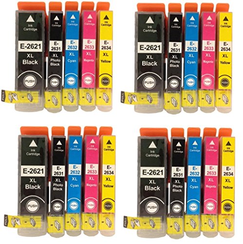 Global Toners Combo Pack Tintenpatronen (4 Sets), kompatibel mit Epson, für Expression Premium XP-510, XP-600, XP-605, XP-610, XP-615, XP-620, XP-625, XP-700, XP-710, XP-800 | Hohe Kapazität, XL, 26 Stück