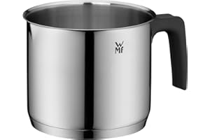 WMF Milchtopf Induktion ohne Deckel 14 cm, kleiner Topf 1,7l, Milchkochtopf Cromargan Edelstahl poliert, Schüttrand, Kunststoffgriff, spülmaschinengeeignet