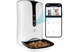 SI SMART Comedero Gato Automático con Cámara WiFi, Horarios, Tanque 6L pienso seco para Gato, Audio bidireccional, Visión Nocturna. Compatible App Smart Life, Alexa, Google. Alimentador automático Perro