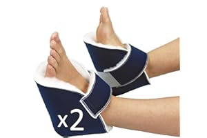 OrtoPrime Heel Protectors for Bed Sores – 2 Fleece Heel Protectors for Pressure Relief – Universal Anti-Bedsore Booties & Heel Bed Pressure Sore Protection Cushion for Heels and Elbows