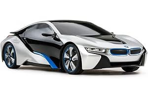 RASTAR Coche de Juguete BMW i8, Coche Modelo BMW i8 1:24, Coche de Control Remoto para niños