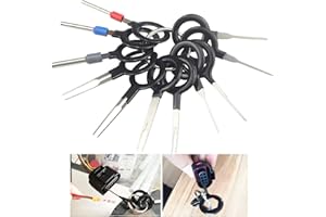 CESFONJER 11 Pezzi Strumenti di Rimozione Terminale, Pin Rimozione Cablaggio Terminale con Portachiavi per Auto, auto cablaggi elettrici crimpare connettore pin estrattore kit