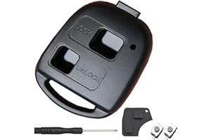 HooRLZ Coque Clé Toyota, Compatible pour Yaris Corolla Avensis RAV4 Celica Camry Echo Prado, Boitier Clé Rav4, TéLéCommande Yaris, Clef Toyota - 2 Boutons