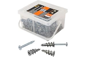 T.K.Excellent Lot de 100 chevilles à visser pour plaque de plâtre, E8 Diam.13 x L.31 mm