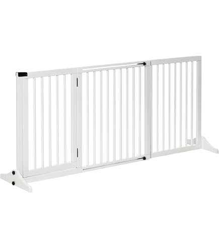 Cancellino Per Cani Pieghevole A 3 Pannelli PawHut - 154x80 Cm, Autoportante, Bianco, Per Cani Medi