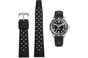 AIYIRUO FKM Bracelets de Montre Fluorocarbone 18mm 20mm 22mm Doux Durable à Libération Rapide Tropical Style Bracelet de Remplacement pour les Montres de Plongée Also for Omega X Swatch X Blancpain