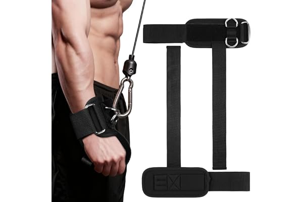 DiULi Tyngdlyftningsremmar med manschettd-ring – 2 st tunga gymhandledsstödsremmar för marklyft, bodybuilding, dragningar och