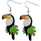 Miniblings Tukan Ohrringe - Handmade Modeschmuck I Vogel Urwald Hornvogel Regenwald Papagei Spechtvögel Tier Exotisch - Ohrhä