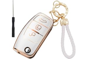 Asheyya Car Key Cover Cases Keychain for Ford 3, TPU Key Fob Cover Compatible with Focus Fiesta Galaxy Kuga C-Max S-Max Mondeo MK4 Focus