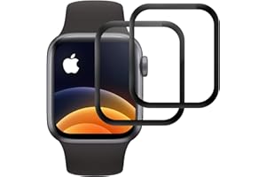 BEUKEI Verre Trempé pour Apple Watch Series 7/8/9 45mm, 2 Pièces Film Protection écran [3D Incurvé Couverture Complète][Haute Sensibilité] [Sans Bulless]Vitre Protection