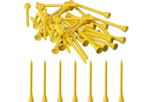 PTJJXA 100 Piezas Tees de Golf Madera, Tees de Golf 70 mm, tee de Golf de Bambu, Entrenamiento Práctico Tees Golf para Césped Exterior, Campo de Golf