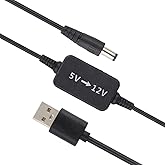 USB auf 12 V Spannungs-Konverterkabel, DC USB 5 V auf DC (5,5 x 2,1 mm Stecker), 12 V Transformator, Netzteil, Adapterkabel, 