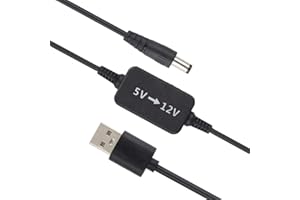BAOLONGKING USB auf 12 V Spannungs-Konverterkabel, DC USB 5 V auf DC (5,5 x 2,1 mm Stecker), Transformator, Netzteil, Adapterkabel, Ladekabel, 1,5 m (5 V-12 V)