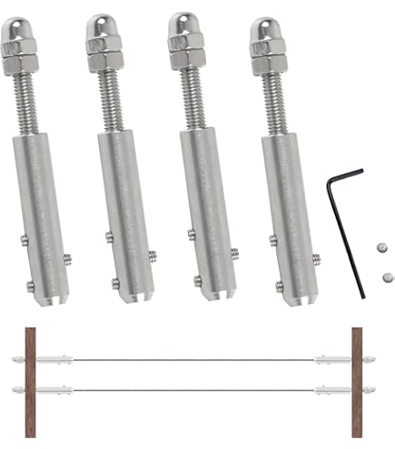 122 Pezzi Terminale Di Raccordo Per Tensione Con Perno Filettato Per Ringhiera Per Cavi P 010608628517 - Foto 3