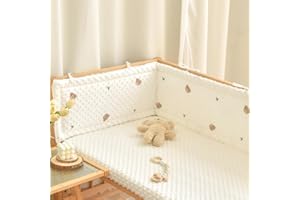 GYCF Borde del Amortiguador, Suave Transpirable Cojín De Blanda, Fácil De Instalar, Protección Integral Chichoneras Blanda para Decoración De Habitaciones,A01,150x28CM