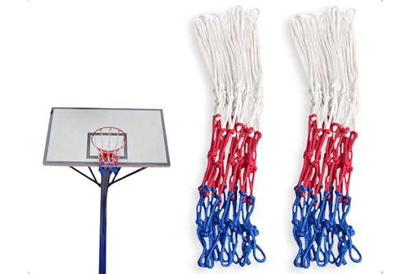 Emezddo Set med 2 Basketnät,Ersättningsnät i Väderbeständigt Nylon för Basketkorg,används för Skolgårdar,Installation inomhus och utomhus,Parker