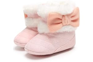 LACOFIA Chaussures Premier Pas d'hiver pour bébé Fille Bottines de Neige Chaudes avec à Semelle Souple