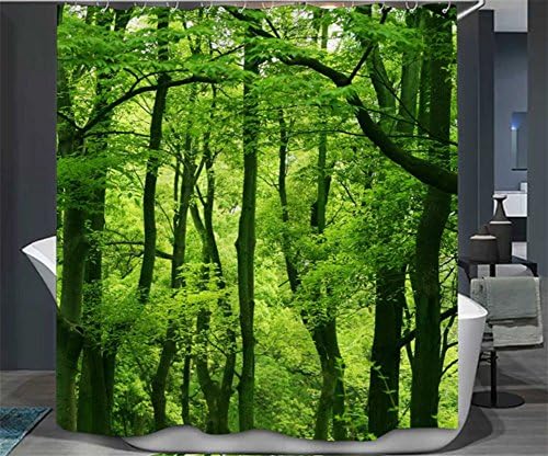BKPH Colorful Tree Creative Digital Printing Shower Curtain