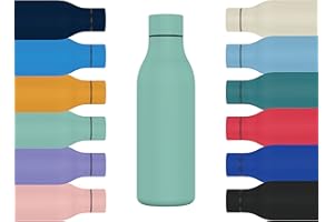 Mi Ko Mi Ka Botella de Agua de Acero Inoxidable - Botella Térmica Reutilizable de Diseño 550ml | Sin BPA | Mantiene 24H Frio / 12H Calor | Termo y Hermética - Doble Pared a Prueba de Fugas (Verde)