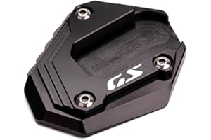 ZEXDDI Fit For B&MW F800GS F900GS F850GS F750GS ADVENTURE Kickstand Plate Motorcycle CNC Side Stand Extension Pad F850 GS Adventure F 750 850 GSA F 900 GS ADV (Black)